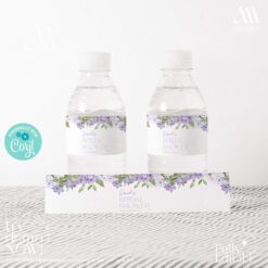 Water Bottle Labels Template | Lilac Bridal Shower Label Template