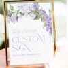 Lilac Purple Custom Sign Template | Purple Floral Personalized Wedding Shower Sign