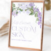 Lilac Purple Custom Sign Template | Purple Floral Personalized Wedding Shower Sign