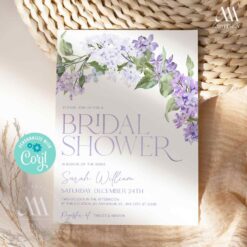 Purple Bridal Shower Invitations Template | Bridal Shower Invites Templates