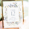 Wild Floral Wedding Table Numbers Card Printable | Editable Table Number Seating Chart Cards Template