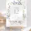 Wild Floral Wedding Table Numbers Card Printable | Editable Table Number Seating Chart Cards Template