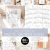 Wildflower Bridal Shower Invitations Bundle Template | Bridal Shower Stationery Bundle + 50 Printable Shower Games Cards & Signs