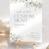 Elegant Wildflower Wedding Bundle Template | 50+ Templates for Invitations, Signage & Reception Wild Flowers Custom Signs Template | Printable Floral Wedding Table Signs Editable