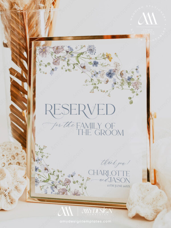 Wildflower Wedding Reserved Seat Sign | Printable Reserved Sign Template