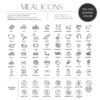 Menu Place Card Template with Meal Choice Icons