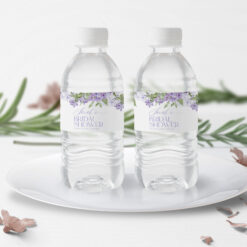 Water Bottle Labels Template | Lilac Bridal Shower Label Template