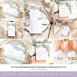 Bridal Shower Bundle | Lilac Bridal Shower Invitation Bundle