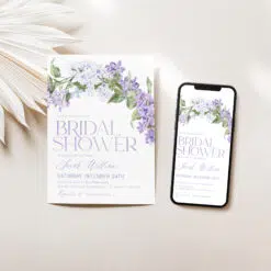 floral evite template bridal shower digital card