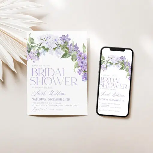 floral evite template bridal shower digital card