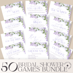 Bridal Shower Games Templates | Lilac Bridal Shower Templates