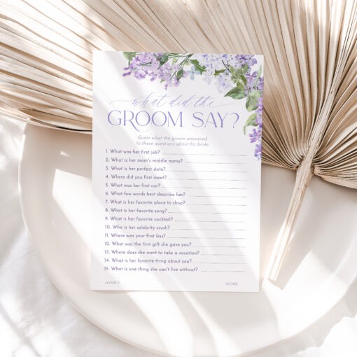 Bridal Shower Games Templates | Lilac Bridal Shower Templates