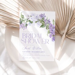 Purple Bridal Shower Invitations Template