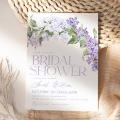 Purple Bridal Shower Invitations Template