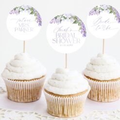 Lilac Bridal Shower Cupcake | Bride to Be Printable