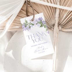 Lilac Bridal Shower Favors | Floral Gift Tags Template