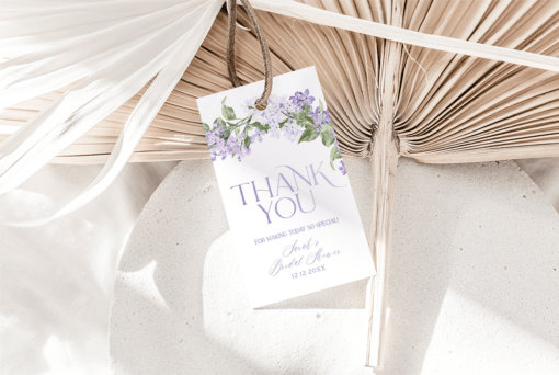 Lilac Bridal Shower Favors | Floral Gift Tags Template