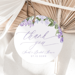 Lilac Bridal Shower Favors | Floral Gift Tags Template