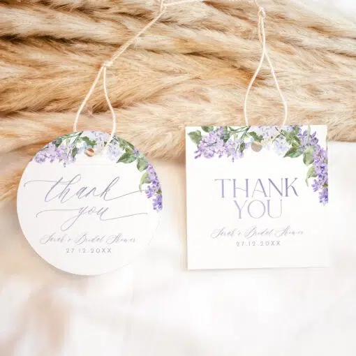 bridal shower gift tag lilac