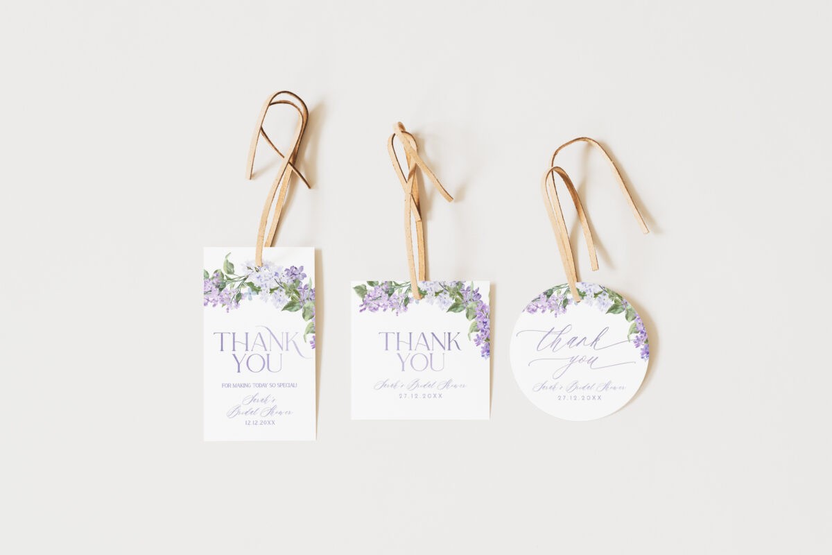 printable purple thank you tag