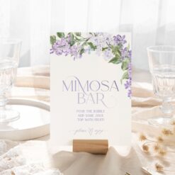 lilac mimosa bar sign editable purple drink bar sign