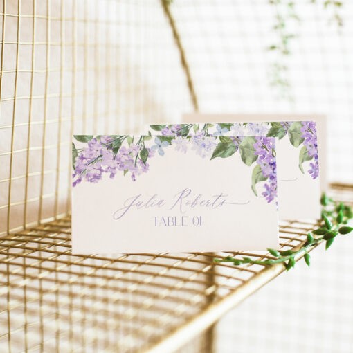 Place Card Template Lilac Bridal Shower Template for Place Cards