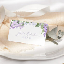 Place Card Template Lilac Bridal Shower Template for Place Cards