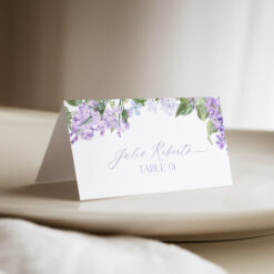 Place Card Template Lilac Bridal Shower Template for Place Cards