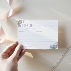 Recipe Card Template | Lilac Bridal Shower Recipe Card