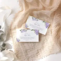 lilac floral recipe card
