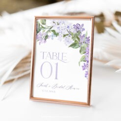 Printable Table Numbers | Lilac Bridal Shower Floral table numbers