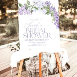 Lilac Bridal Shower Sign Template | Printable Bridal Shower Signs