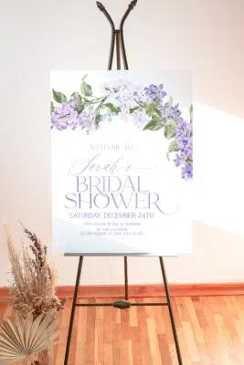 purple floral garden sign