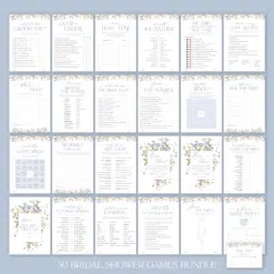Wildflower Bridal Shower Games Templates