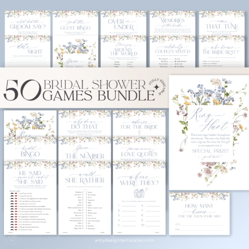 Wildflower Bridal Shower Games Templates