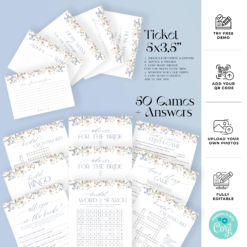 Wildflower Bridal Shower Games Templates