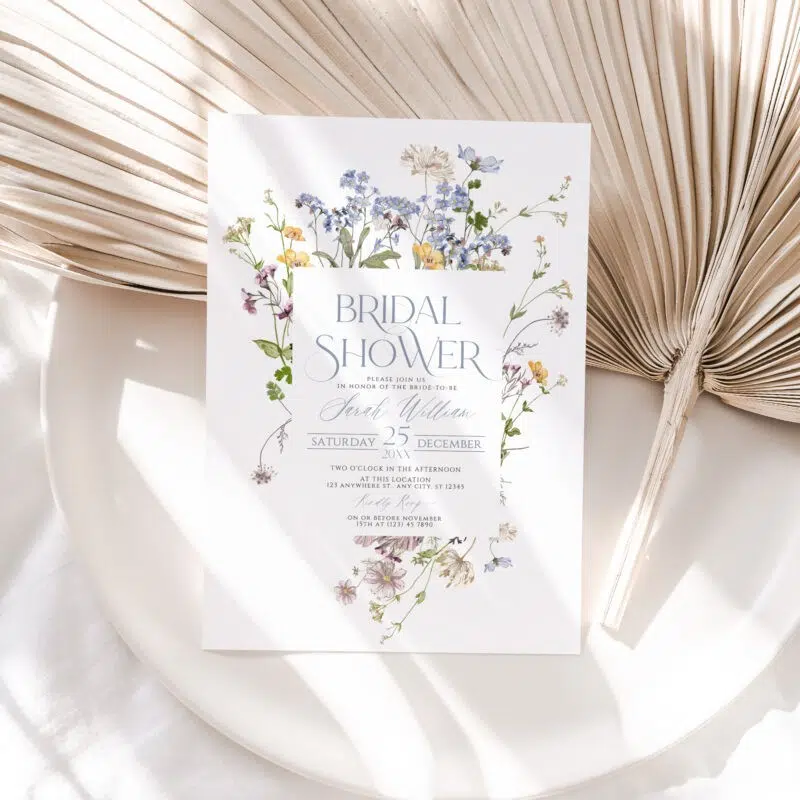 Wildflower Bridal Shower Invites Printable – Stunning Floral Bridal Shower Invitations Template