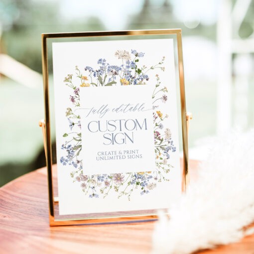 Wildflower Bridal Shower Table Signs