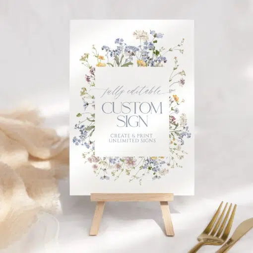 Wildflower Bridal Shower Table Signs
