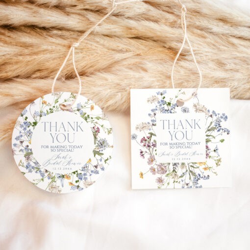 Wildflower Bridal Shower Favor Tags