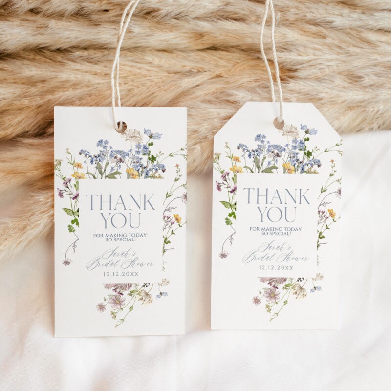 Wildflower Bridal Shower Favor Tags