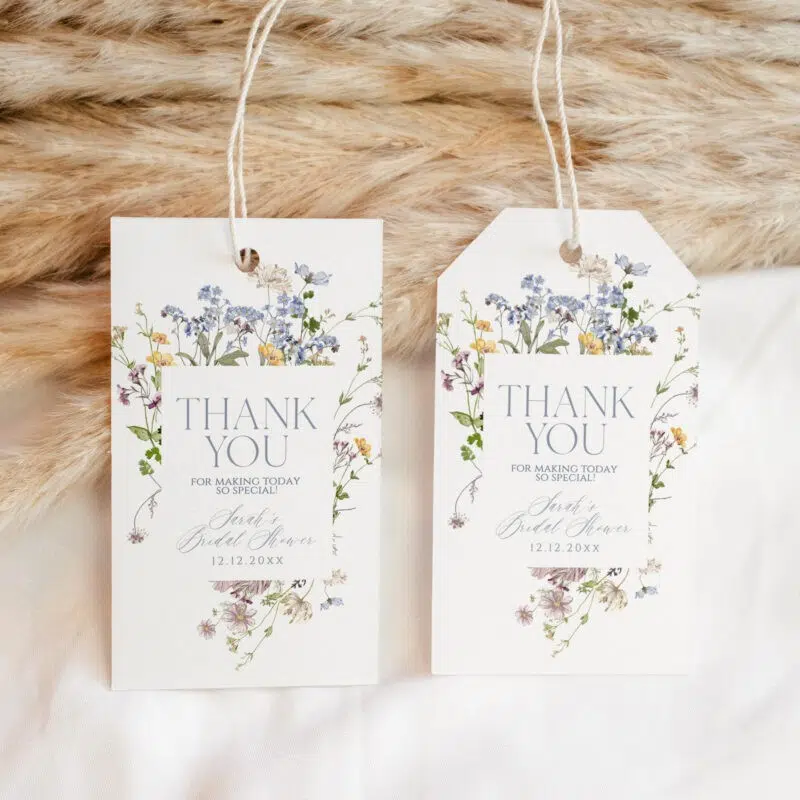 Wildflower Bridal Shower Favor Tags