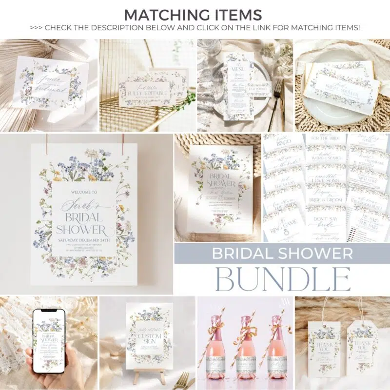 B017 Bridal Shower Bundle Template Matching