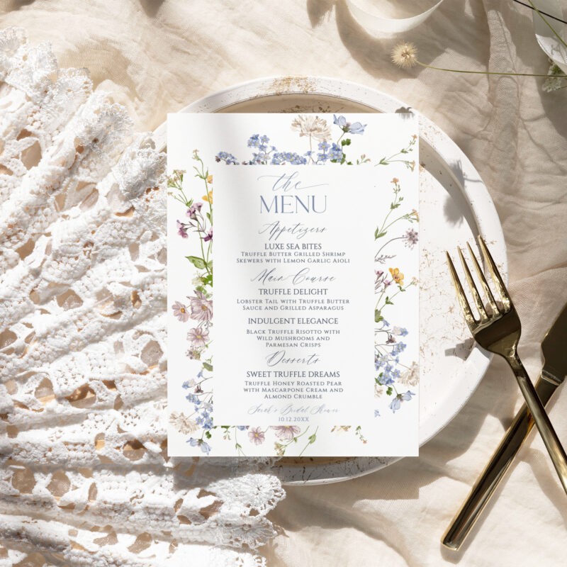Wildflower Bridal Shower Brunch Menu Template