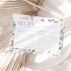 Wildflower Bridal Shower Recipe Card Template