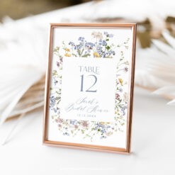 Wildflower Table Number Card Template