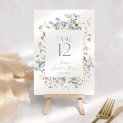 Wildflower Table Number Cards Template, Printable Table Numbers Instant Download