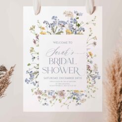 Wildflower Bridal Shower Welcome Sign Template