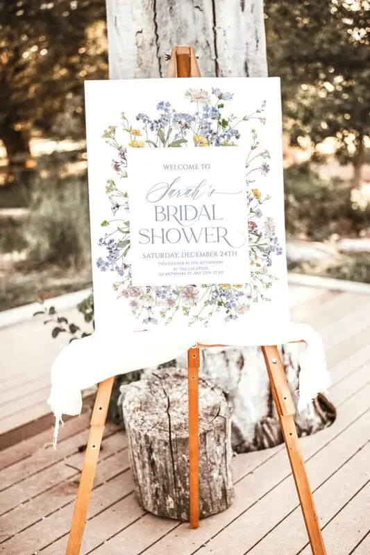 Wildflower Bridal Shower Welcome Sign Template