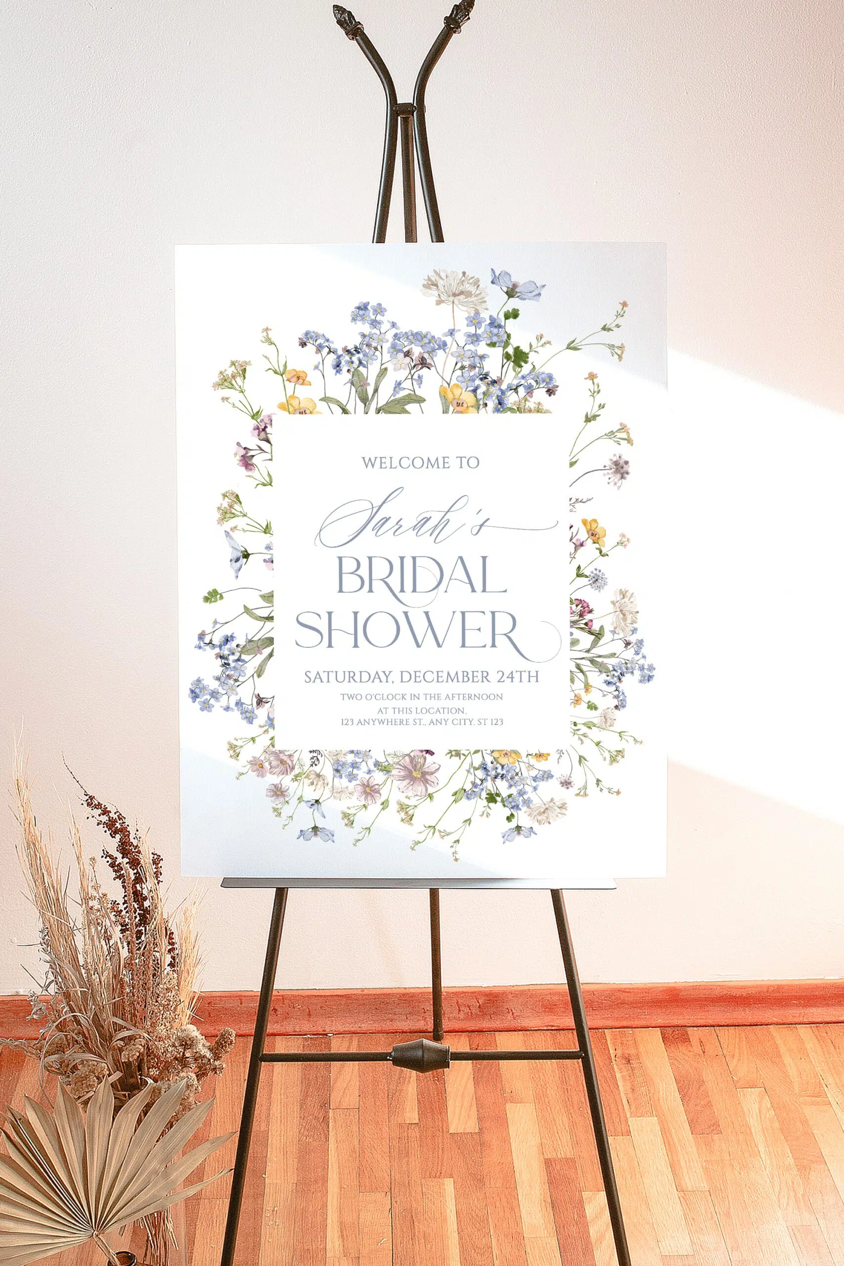 Wildflower Bridal Shower Welcome Sign Template